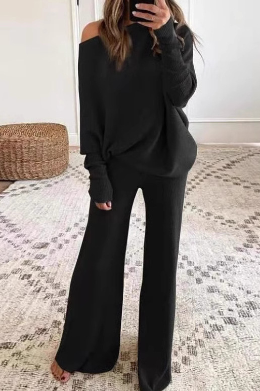 Sadie™ | Off-Shoulder Knit Lounge Set