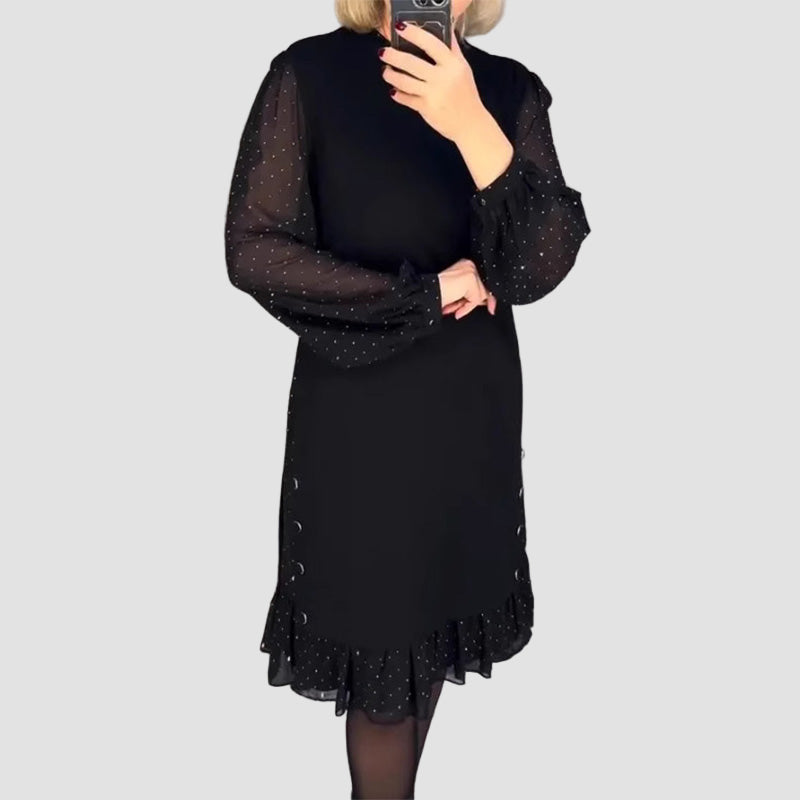 Zoey™ | Layered Polka Dot Midi Dress