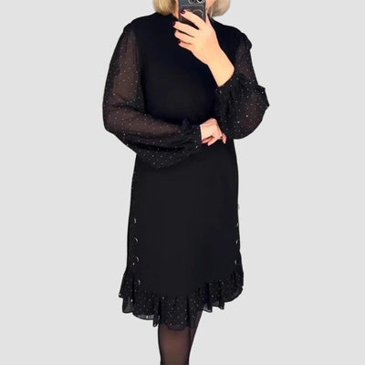 Zoey™ | Layered Polka Dot Midi Dress