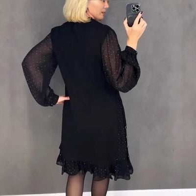 Zoey™ | Layered Polka Dot Midi Dress