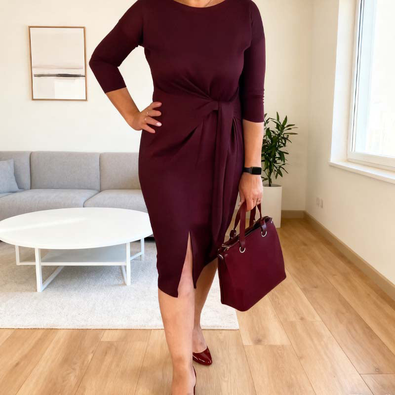 Aveline™ | Tie-Front Dress with Slit